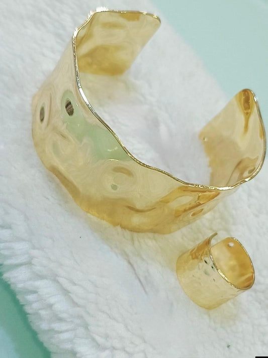 Golden Bracelet and Ring for Girls
